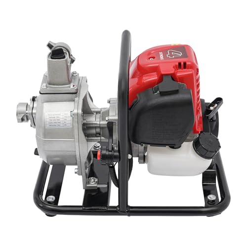 4-Takt Benzinmotor Wasserpumpe, Gartenpumpe Schmutzwasserpumpe Wasser Transfer Pumpe, Fördervolumen: 135L/min, max. Förderhöhe: 30m, Benzin-Motorpumpe von jiongcln