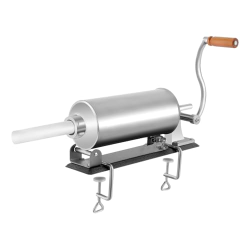 Wurstfüller, 3 Kg Horizontale Wurstmaschine, Küche Aluminium Manuell Wurstfüllmaschine mit Saugfuß Verpackt 4 Größe Professionelle Wurstfüllrohre, für Küche Und Restaurants von jiongcln