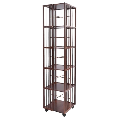 jiongcln 6-Stufiges Drehbares Bodenstehendes BüCherregal Einfaches Buchaufbewahrungsregal 162 * 37 * 37cm FüR Wohnzimmer Schlafzimmer Protokollfarbe von jiongcln