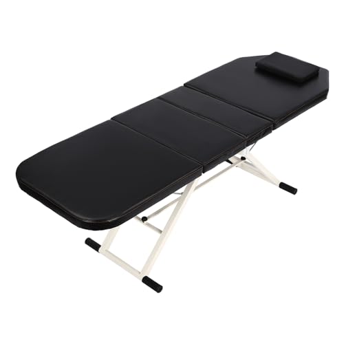 jiongcln Mobile Massagetisch Klappbar Spa Bett Massageliege Kosmetikliege 3 Zonen mit Kopfstütze Schwarz von jiongcln