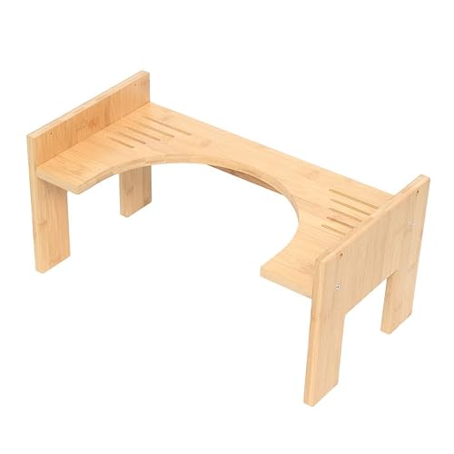 jiumxliu Toilettenhocker Erwachsene, WC-Hocker aus Bambus, Kackhocker Toilette, 35 Grad C-förmiger Hocker für Badezimmer, Schemel Bad Klohocker (Log Farbe) von jiumxliu
