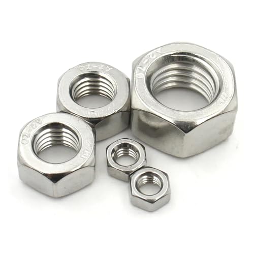 1–25 Stück 304 Edelstahl M1 M1.2 M1.4 M1.6 M2 M2.5 M3 M3.5 M4 M5 M6 M8 M10-M36 Sechskantmuttern metrisch(M16 x 5pcs) von jiuxinyun