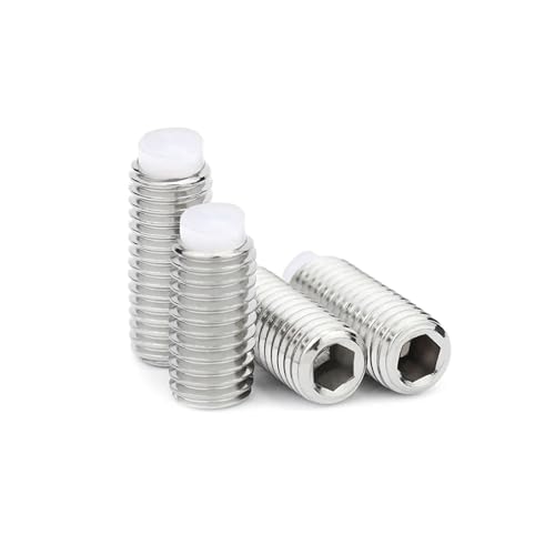1–5 Stück M2 M2.5 M3 M4 M5 M6 M8 M10 M12M16 304 Edelstahl Innensechskant Kunststoff Nylon Hund konvexe Spitze Kopfschraube Stellschraube(6mm,5pcs M3) von jiuxinyun