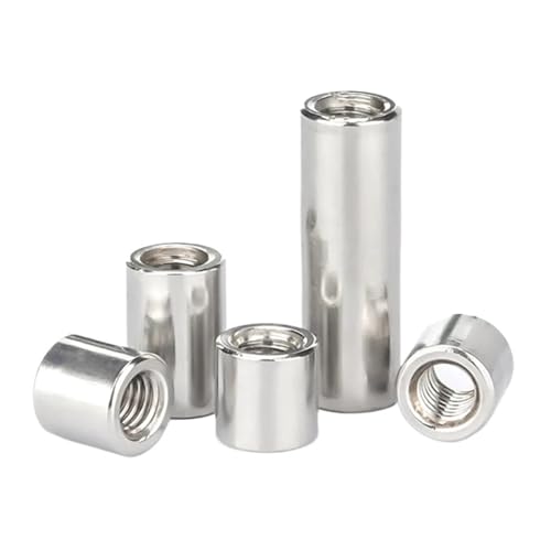 1-5 Stück M8-M16 304 Edelstahl Rundgelenkmutter Lange Rundverbindungsmutter Rundkupplungsverbindergelenk Zylindrische Gelenkschraube(M8x10x8(5pcs)) von jiuxinyun