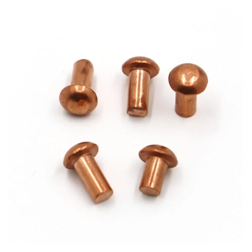 1 bis 50 Stück Kupfernieten mit Zylinderkopf, M1,5, M2,0, M2,5, M3, M4, M5, M6, M8, solide Messingnieten, halbrund, GB867 (M2,5 20 Stück, 6 mm) von jiuxinyun