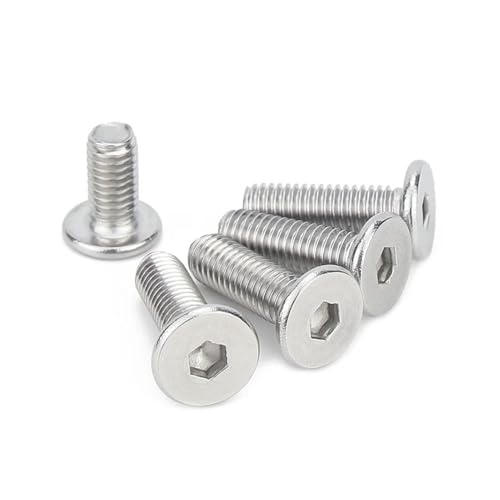 10/20/50 PCs Cm M1,6 M2,5 M3 M4 M5 M6 M8 304 Sechskant Hohl ultradünne Edelstahl Ultra-niedrige flache Rundkopfschraube(6mm,M3(20pcs)) von jiuxinyun