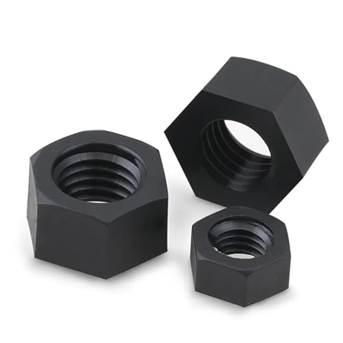 10/50 Stück M2 M2,5 M3 M4 M5 M6 M8 M10 M12 M14 M16 Sechskantmuttern aus weißem/schwarzem Nylon-Kunststoff for Wärme-/Stromisolierung(Black,M6 50pcs) von jiuxinyun