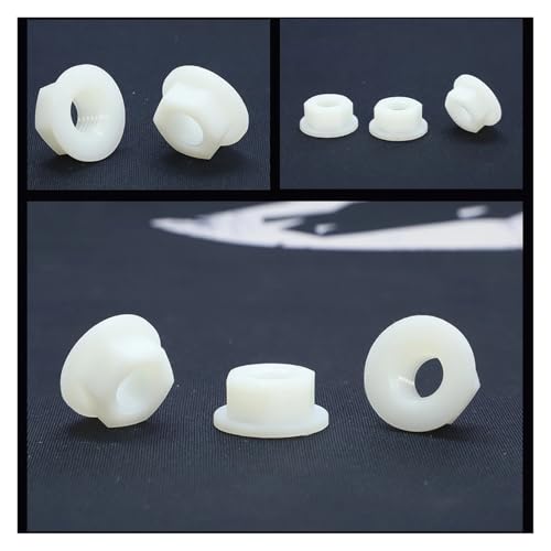 10/50 Stück weiße Nylon-Sechskant-Flanschmutter M3 M4 M5 M6 M8 M10 M12 Kunststoff-Flanschmutter for Wärme- und Stromisolierung(M8 10pcs) von jiuxinyun