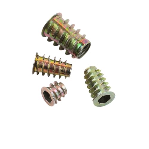 10–60 Stück Gewindeeinsatzmutter M4 M5 M6 M8 Kohlenstoffstahl, verzinkt, Innensechskant-Schraubeneinsätze for Holzmöbel(M6x15 60pcs) von jiuxinyun