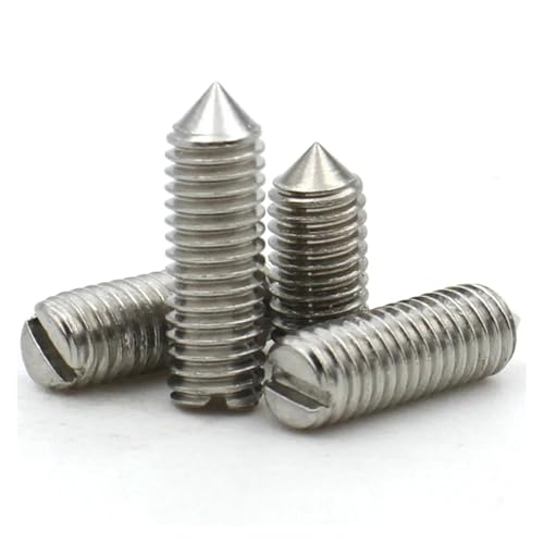 10 Stück Edelstahl M1.6 M2 M2.5 M3 M4 M5 M6 304 A2-70 Schlitzschrauben, Maschinengewinde, DIN553 Kegelspitze (5 mm, M1.6 (10 Stück) von jiuxinyun