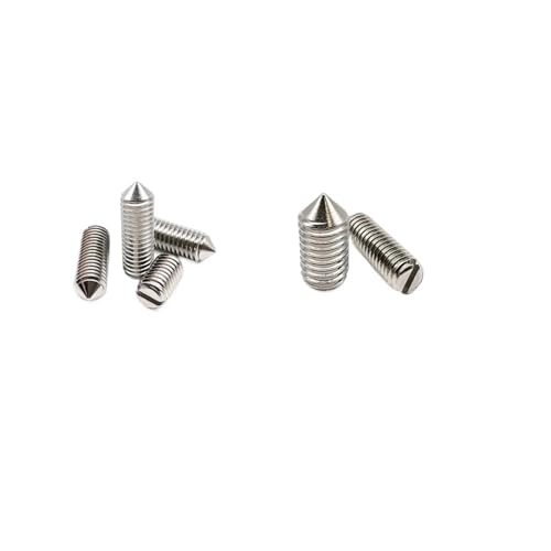 10 Stück GB71 DIN553 Edelstahl-Geschlitzte Gewindestifte mit Kegelspitze M1.6 M2 M2.5 M3 M4 M5 M6 M8 M10 Gewindestifte mit konischem Ende(3mm x10pcs,M5) von jiuxinyun