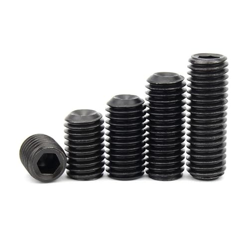 10 Stück kopflose Ringschneide-Stellschrauben M2 M2.5 M3 M4 M5 M6 M8 M10 Karbonstahl-Innensechskant-Stellschrauben, Härte 12.9(3mmx10pcs,M4) von jiuxinyun