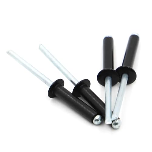 10 oder 20 Stück schwarze Aluminium-Blindnieten mit rundem Kopf, Schnellöffnung, hohl, selbstdichtend, für Nageldekoration, M2.4 (M3.2, 20 Stück, 16 mm) von jiuxinyun