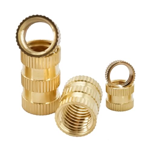 100 Stück 3D-Druckmuttern Messingmuttereinsätze Doppelt gerändelt Injektion Eingebettete Hot Melt Heat Copper Nutsert M2 M2.5 M3(Length 6mm,M2.5(OD4mm) 100pcs) von jiuxinyun