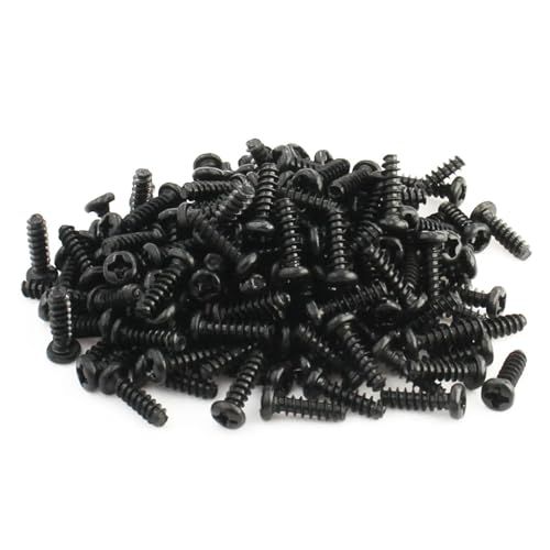 100 Stück schwarzer Kohlenstoffstahl M1.5 M1.7 M2 M2.3 M2.6 Kreuzschlitz-Flachkopf-Blechschraube(10mm,M2.3 (100pcs)) von jiuxinyun