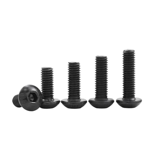 2–50 Stück Rundschraubenbolzen 12.9 Klasse M2 M2.5 M3 M4 M5 M6 M8 M10 Sechskant-Innensechskant-Knopfkopfschraube(14mm,M4 20pcs) von jiuxinyun