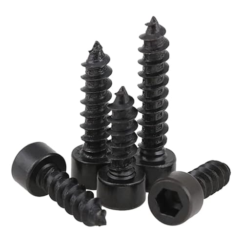 20–50 Stück schwarzer Kohlenstoffstahl M1.7 M2 M2.2 M2.3 M2.5 M2.6 M3 M3.5 M4 M5 selbstschneidende Modellschrauben mit Innensechskant(14mm,M2.6 (20pcs)) von jiuxinyun