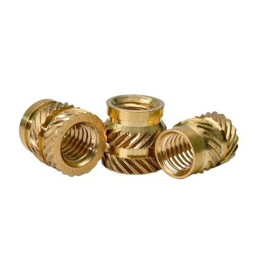 200 Stück M4 Messing-Heißschmelz-Wärmeeinsatzmutter, Rändelgewindeeinsatz, Kupfermutter, Einbettungsteile, gepresst in Löcher for Kunststoffgehäuse(M4x8x7(200pcs)) von jiuxinyun