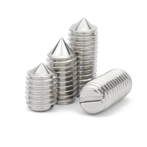 5–10 Stück M1.2 M1.4 M1.6 M2 M2.5 M3 M4 M5 M6 M8 M10 GB71 304 Edelstahl Schlitzkopf Konisches Ende Kopflose Schraube Stellschraube DIN553(2mm,10pcs M3) von jiuxinyun