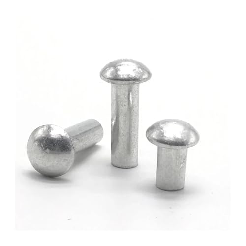 5-100 Stück GB867 M2-M8 Aluminium-Vollniet mit rundem Kopf, selbstverstopfende Niete, Legierung(M4 50pcs,6mm) von jiuxinyun