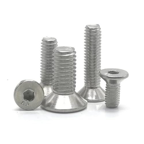 5-50 stücke M2 M2,5 M3 M4 M5 M6 M8 Edelstahl 304 oder Schwarz Sechskantschraube Schraube flach Senkkopf Schrauben(304,12MM_M3 50PCS) von jiuxinyun