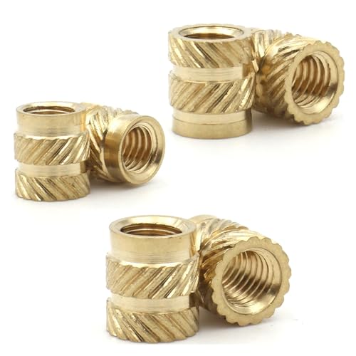 50/100 Stück M1 M1.2 M1.4 M2 M2.5 M3 M4 M5 M6 M8 Rändel-Messing Thermo-Einführmutter mit Gewinde Kupfer-Einführteile Muttern (Length 3mm, M2.5x3.5mm (50pcs)) von jiuxinyun
