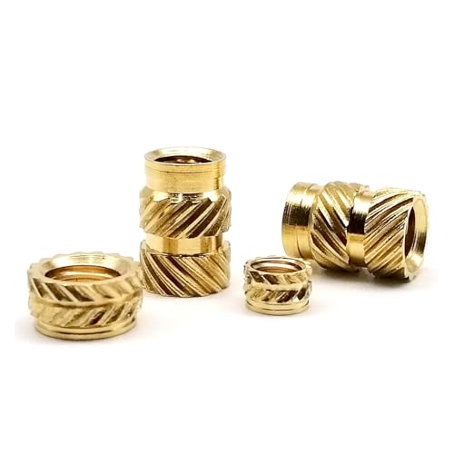 50/100 Stück M1.6 M2 M2.5 M3 M4 M5 M6 M8 Messing-Kupfer-Einbettungseinsatzmutter for Heißschmelz-Wärmespritzguss 3D-Druck Twill Rändelgewinde(Length 3mm,100pcs M2.5(OD4mm)) von jiuxinyun