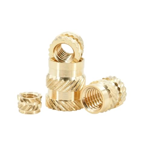 50/100 Stück M2 M2.5 M3 M4 M5 M6 M8 M10 Messing-Wärmeeinsatzmutter Doppel-Twill-Rändelformung Injektionseinbettungsgewinde Heißschmelzmuttern 3D-Drucker(L 4mm (100Pcs),M3(OD4mm)) von jiuxinyun