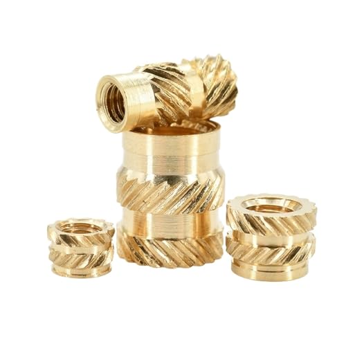 50 STÜCKE M2 M2.5 M3 M4 Messingmuttern Einsätze 3D-Drucker Laptop Heizung Heißschmelzkupfereinsatzmutter Gerändelte eingebettete Injektionseinsatzmutter(Length 5.5mm,M2.5 (OD4mm) 50pcs) von jiuxinyun
