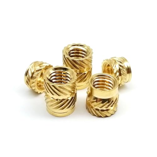 50 Stück M1 M1.2 M1.4 M1.6 M1.7 M2 M2.5 Heißschmelz-Wärmespritzguss 3D-Druck Messing Kupfer Einbettungseinsatz Mutter Rändelgewinde(Length 2.5mm,50pcs M1(OD 2mm)) von jiuxinyun
