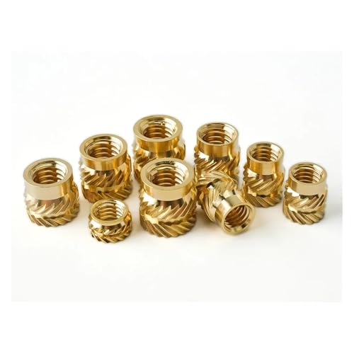 50 Stück Messing-Wärmeeinsatzmuttern Lötspitzen Hot Melt Twilled Rändelformung Injektion 3D-Drucker Einsätze Mutter M2 M2.5 M3 M4 M5 M6(M4 (50pcs)) von jiuxinyun