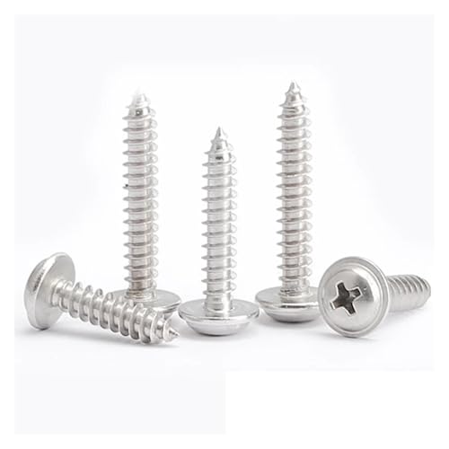50 teile/los M1.4 M1.7 M2 M2.6 M3 M3.5 M4 M5 304 Edelstahl Kreuz Pan Rundkopf mit Unterlegscheibe selbstschneidende Schraube(8mm x50pcs,M2.3) von jiuxinyun
