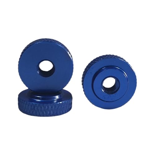10 Stück M3 M4 M5 Bunte Daumenmutter aus Aluminiumlegierung Fünffarbige kleine Schrittmutter aus Aluminiumlegierung Dünne Rändelmutter(10pcs Blue,D21 M3) von jiuxinyun