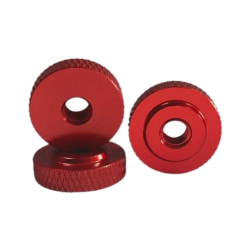 10 Stück M3 M4 M5 Bunte Daumenmutter aus Aluminiumlegierung Fünffarbige kleine Schrittmutter aus Aluminiumlegierung Dünne Rändelmutter(10pcs Red,D21 M3) von jiuxinyun