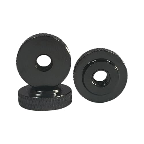 10 Stück M3 M4 M5 Bunte Daumenmutter aus Aluminiumlegierung Fünffarbige kleine Schrittmutter aus Aluminiumlegierung Dünne Rändelmutter(10pcs Black,D21 M3) von jiuxinyun