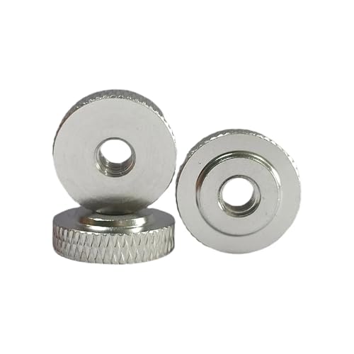 10 Stück M3 M4 M5 Bunte Daumenmutter aus Aluminiumlegierung Fünffarbige kleine Schrittmutter aus Aluminiumlegierung Dünne Rändelmutter(10pcs Silver,D23 M5) von jiuxinyun