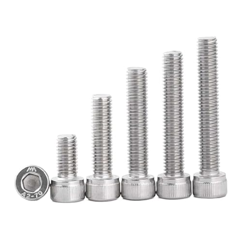 M3 M4 M5 M6 304 Edelstahl Innensechskantschrauben (5 oder 10 Stück, 2021) (6 mm, M3 (10 Stück)) von jiuxinyun