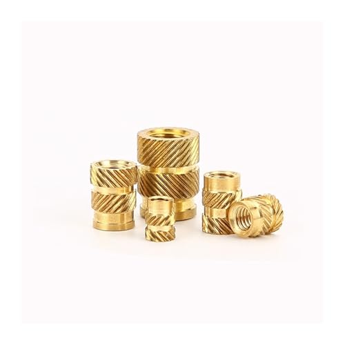 Messing-SL-Doppel-Twill-Injektionsmuttern, 50 Stück, Messing-Schmelzeinsatzmuttern, Heizformen, Kupfergewindeeinsätze, Mutter M4 (M4 X D7.0 X L6.0) von jiuxinyun