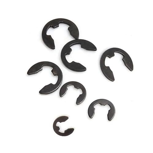 jiuxinyun 10 Stück E-Clip-Sicherungsring M6 schwarzer Kohlenstoffstahl-Sicherungsring for Wellenbefestigung von jiuxinyun
