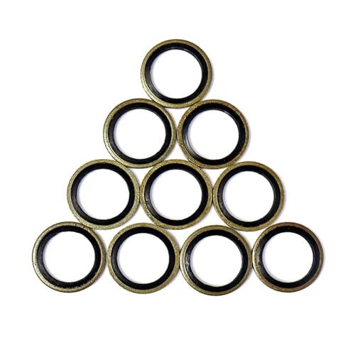 jiuxinyun 2/10 Stück Unterlegscheibendichtung M6 M8 M10 M12 M14 M16 M18 M20 ~ M60 Verbundscheibe Metall Gummi Ölablassschraube Dichtung Dichtring Sortimentssatz(M16 (10pcs)) von jiuxinyun