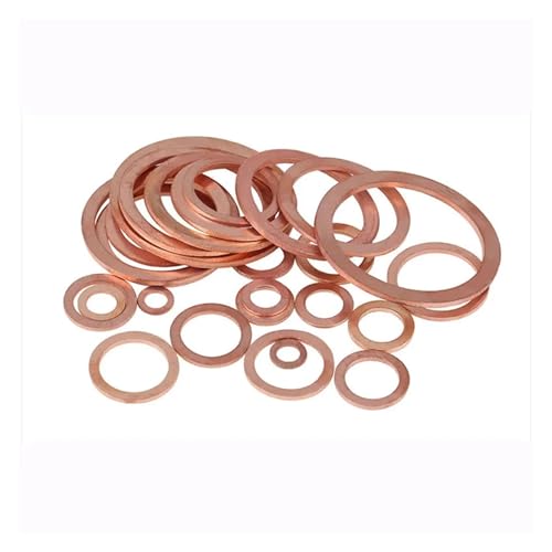 jiuxinyun 20 Stück M10,5 M12 M13 M14 M16 M17 M18 M20 Messing Kupfer Dichtung Boot Quetschscheibe Flachdichtung Ring Ölwanne Öldichtung Fitting 1,5 mm(M12x18x1.5 20Pcs) von jiuxinyun