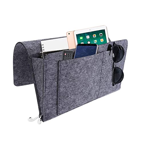 jiuzcare Bett Organizer Filz Betttasche Sofa Organizer Armlehnen Organizer Fernbedienungshalter Bett Betttasche Zum EinhäNge Bettsofa Organizer Remote Control Caddy HäNgeaufbewahrung Nachttisch von jiuzcare