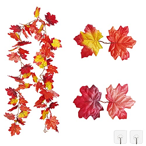 jiuzcare Künstliche Ahornblatt Girlande Herbstlaub Blätter Herbst Ahornblätter Reben 175cm Herbstblätter Girlanden für Halloween, Weihnachts Deko, Party, Kamin, Abendessen, Drinnen Drauße Deko, G jiuzcare Künstliche Ahornblatt Girlande Herbstlaub Blätter Herbst Ahornblätter Reben 175cm Herbstblätter Girlanden für Halloween, Weihnachts Deko, Party, Kamin, Abendessen, Drinnen Drauße Deko, G von jiuzcare