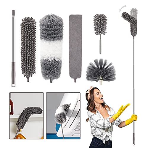 jiuzcare Staubwedel Teleskop Waschbar 5PCS Staubwedel Staubbesen Lang Bis 252cm Staubwischer Mikrofasern Edelstahl Teleskop Stange Teleskopgriff Staubbürste Entfernt Mühelos Staub Spinnweben jiuzcare Staubwedel Teleskop Waschbar 5PCS Staubwedel Staubbesen Lang Bis 252cm Staubwischer Mikrofasern Edelstahl Teleskop Stange Teleskopgriff Staubbürste Entfernt Mühelos Staub Spinnweben von jiuzcare