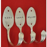 3 Personalisierte Esslöffel Haken Vintage Re Fehlt Silber von jjevensen