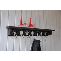 3 Personalisierte Löffelhaken Und 4 Funky Gabelhaken-Garderobe Mit Regal Recycled Besteck von jjevensen