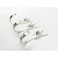 Besonderes Set Von 3 Peace Silber Garderobenhaken Vintage Reanspruchbare Silberbesteck von jjevensen