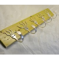 Funky Forks Garderobe Oh Yeah Recycled Vintage Silber Haken von jjevensen