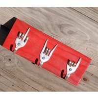 Gabel U X Rock On Love Keys Rack Recycled Besteck Funktionale Wandkunst von jjevensen