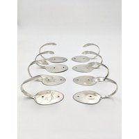 Silber Löffel Vorhang Raffhalter Set Von 2 4 6 8 10 12 14 16 18 20 Vintage Wiederverwendet Silberbesteck von jjevensen